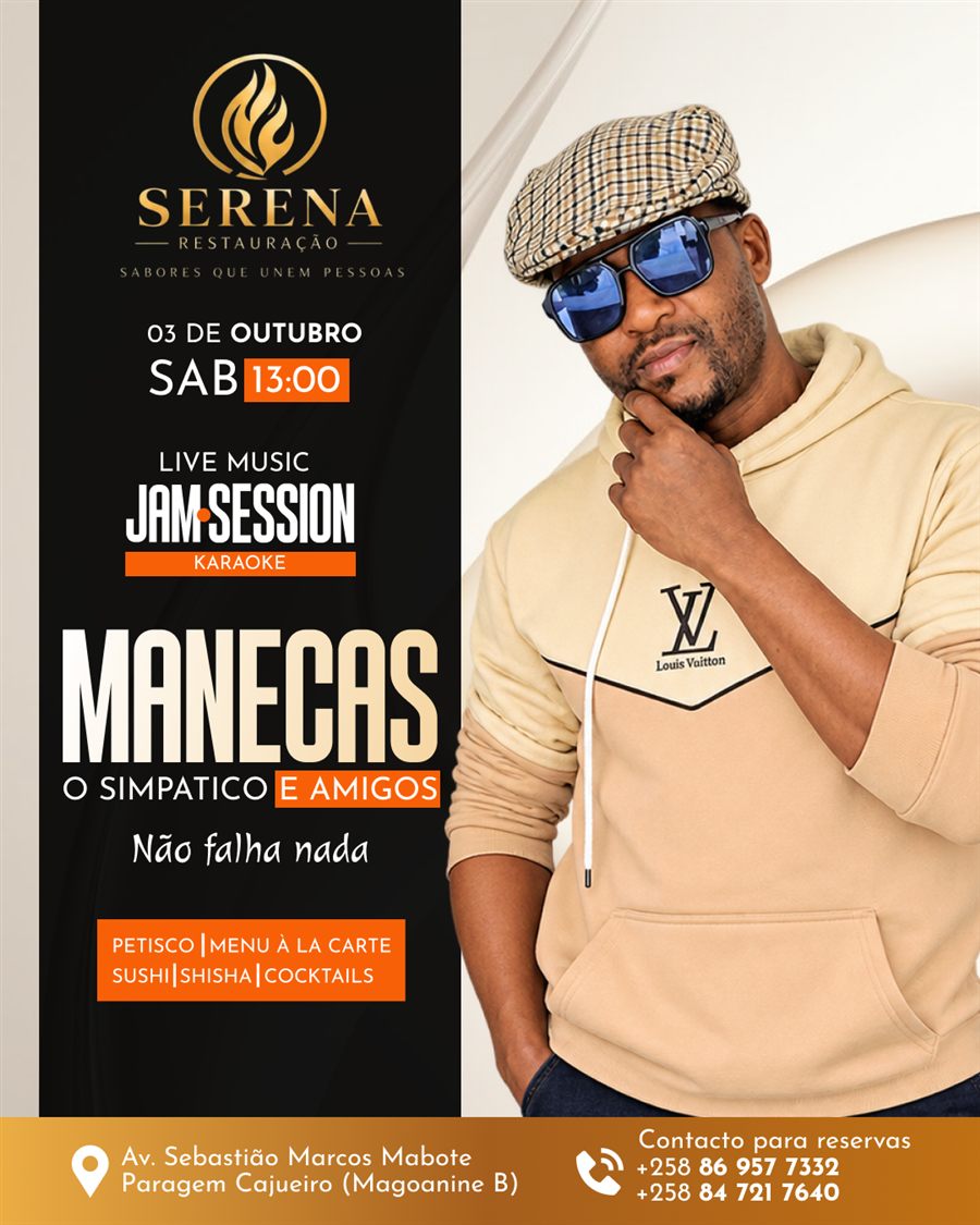 Cartaz Jam Session para Serena Restauração